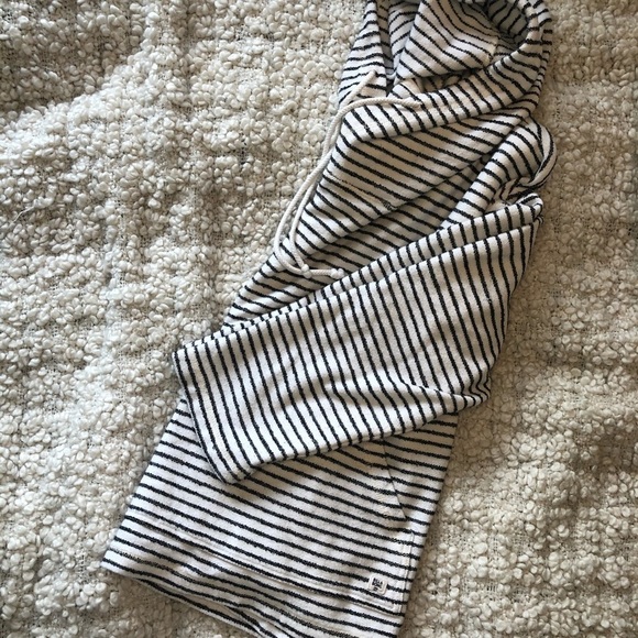 BILLABONG grey and white striped cotton hooded sweater large - Picture 8 of 8